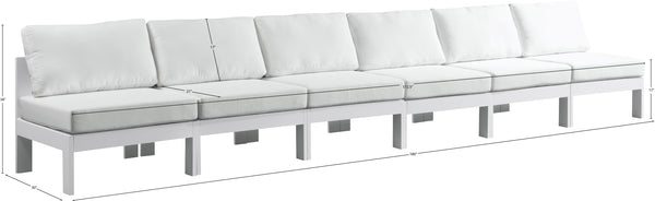 Nizuc Waterproof Fabric / Aluminum / Foam Contemporary White Waterproof Fabric Outdoor Patio Modular Sofa - 180" W x 30" D x 34" H