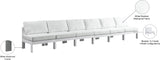 Nizuc Waterproof Fabric / Aluminum / Foam Contemporary White Waterproof Fabric Outdoor Patio Modular Sofa - 180" W x 30" D x 34" H