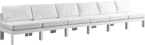 Nizuc Waterproof Fabric / Aluminum / Foam Contemporary White Waterproof Fabric Outdoor Patio Modular Sofa - 180" W x 30" D x 34" H