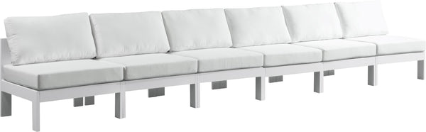 Nizuc Waterproof Fabric / Aluminum / Foam Contemporary White Waterproof Fabric Outdoor Patio Modular Sofa - 180" W x 30" D x 34" H