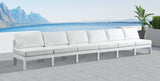 Nizuc Waterproof Fabric / Aluminum / Foam Contemporary White Waterproof Fabric Outdoor Patio Modular Sofa - 180" W x 30" D x 34" H