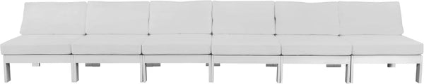 Nizuc Waterproof Fabric / Aluminum / Foam Contemporary White Waterproof Fabric Outdoor Patio Modular Sofa - 180" W x 30" D x 34" H
