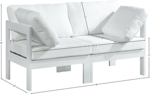 Nizuc Waterproof Fabric / Aluminum / Foam Contemporary White Waterproof Fabric Outdoor Patio Modular Sofa - 60" W x 30" D x 34" H