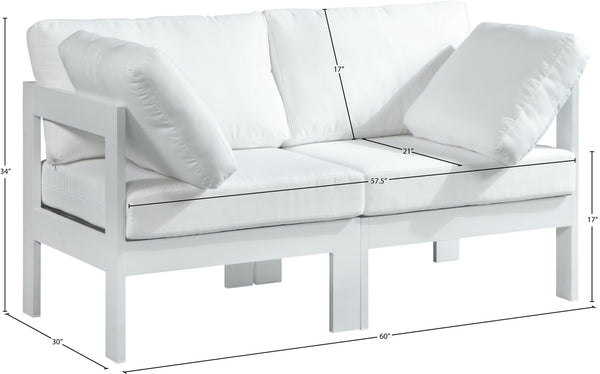 Nizuc Waterproof Fabric / Aluminum / Foam Contemporary White Waterproof Fabric Outdoor Patio Modular Sofa - 60" W x 30" D x 34" H