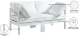 Nizuc Waterproof Fabric / Aluminum / Foam Contemporary White Waterproof Fabric Outdoor Patio Modular Sofa - 60" W x 30" D x 34" H