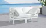 Nizuc Waterproof Fabric / Aluminum / Foam Contemporary White Waterproof Fabric Outdoor Patio Modular Sofa - 60" W x 30" D x 34" H