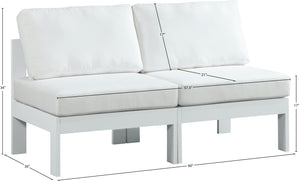 Nizuc Waterproof Fabric / Aluminum / Foam Contemporary White Waterproof Fabric Outdoor Patio Modular Sofa - 60" W x 30" D x 34" H