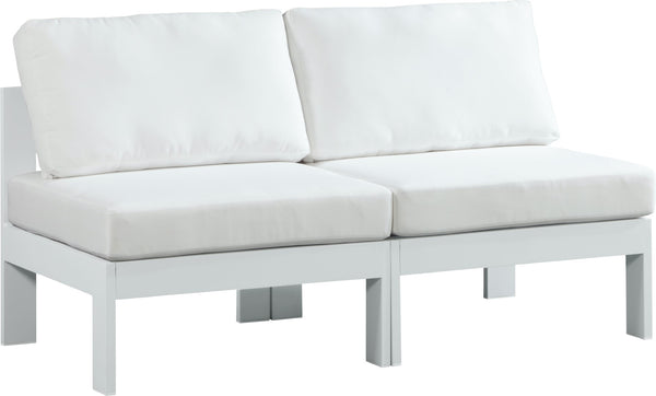 Nizuc Waterproof Fabric / Aluminum / Foam Contemporary White Waterproof Fabric Outdoor Patio Modular Sofa - 60" W x 30" D x 34" H