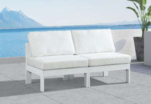Nizuc Waterproof Fabric / Aluminum / Foam Contemporary White Waterproof Fabric Outdoor Patio Modular Sofa - 60" W x 30" D x 34" H