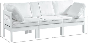 Nizuc Waterproof Fabric / Aluminum / Foam Contemporary White Waterproof Fabric Outdoor Patio Modular Sofa - 90" W x 30" D x 34" H