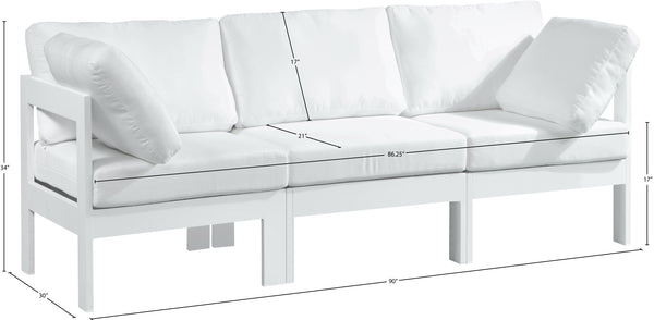 Nizuc Waterproof Fabric / Aluminum / Foam Contemporary White Waterproof Fabric Outdoor Patio Modular Sofa - 90" W x 30" D x 34" H