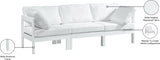 Nizuc Waterproof Fabric / Aluminum / Foam Contemporary White Waterproof Fabric Outdoor Patio Modular Sofa - 90" W x 30" D x 34" H