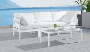 Nizuc Waterproof Fabric / Aluminum / Foam Contemporary White Waterproof Fabric Outdoor Patio Modular Sofa - 90" W x 30" D x 34" H