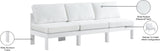 Nizuc Waterproof Fabric / Aluminum / Foam Contemporary White Waterproof Fabric Outdoor Patio Modular Sofa - 90" W x 30" D x 34" H