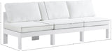 Nizuc Waterproof Fabric / Aluminum / Foam Contemporary White Waterproof Fabric Outdoor Patio Modular Sofa - 90" W x 30" D x 34" H