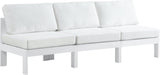 Nizuc Waterproof Fabric / Aluminum / Foam Contemporary White Waterproof Fabric Outdoor Patio Modular Sofa - 90" W x 30" D x 34" H