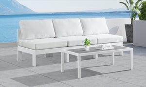 Nizuc Waterproof Fabric / Aluminum / Foam Contemporary White Waterproof Fabric Outdoor Patio Modular Sofa - 90" W x 30" D x 34" H