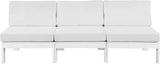 Nizuc Waterproof Fabric / Aluminum / Foam Contemporary White Waterproof Fabric Outdoor Patio Modular Sofa - 90" W x 30" D x 34" H