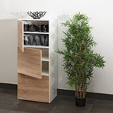 Bamboo Shoe Storage Cabinet E4003A2134A00 White, Natural Oak