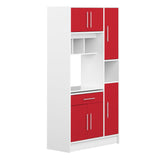 Louise High Microwave Cabinet X8070X2179A80 White, Red
