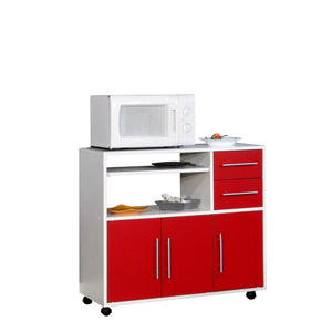 Marius Low Microwave Cart E8035A2179A80 White, Red