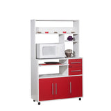Cesar High Microwave Cart X8036X2179A80 White, Red
