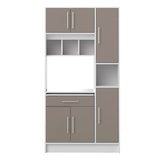 Louise High Microwave Cabinet X8070X2191A80 White, Taupe