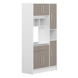 Louise High Microwave Cabinet X8070X2191A80 White, Taupe