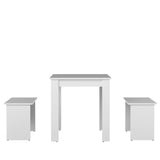 Nice Dining Table w/ Benches E2281A2121X00 White