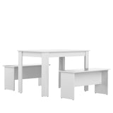 Nice Dining Table w/ Benches E2281A2121X00 White