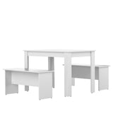 Nice Dining Table w/ Benches E2281A2121X00 White