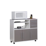 Marius Low Microwave Cart E8035A2191A80 White, Taupe