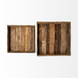 HomeRoots Natural Brown Reclaimed Wood With Grains And Knots Highlight Tray 376043-HOMEROOTS 376043