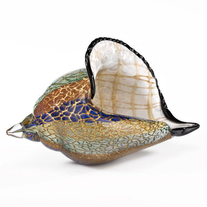 HomeRoots 9 Multicolor Large Conch Shell Art Glass 376117-HOMEROOTS 376117