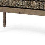 HomeRoots Rectangular Indian Mango Woodlight Brown And Grey W Jute Patterned Top Accent Bench 376192-HOMEROOTS 376192