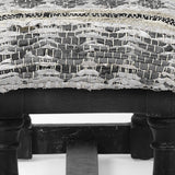 HomeRoots Rectangular Indian Mango Woodblack W Woven-Leather Cushion Top Accent Bench 376194-HOMEROOTS 376194