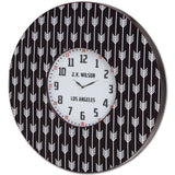 HomeRoots 33" Oversize Contemporary Black And White Wall Clock With Dense Pattern And 'Jk Wilson Los Angeles' 376208-HOMEROOTS 376208