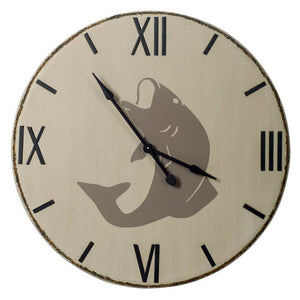 HomeRoots 38.5" Round Oversize Lakeside Wall Clock With Faux Rusted Edge And Large Roman Numeral 376217-HOMEROOTS 376217