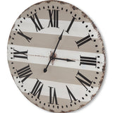 41.5'Oversize Round Farmhouse Wall Clock With Faux Rusted Edging