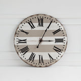 HomeRoots 41.5'Oversize Round Farmhouse Wall Clock With Faux Rusted Edging 376230-HOMEROOTS 376230