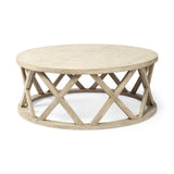 HomeRoots 46" Round White Solid Wood Top And Base Coffee Table 376286-HOMEROOTS 376286