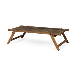 HomeRoots Rectangular Naturally Finished Reclaimed Wood Coffee Table 376287-HOMEROOTS 376287