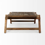 HomeRoots Rectangular Naturally Finished Reclaimed Wood Coffee Table 376287-HOMEROOTS 376287