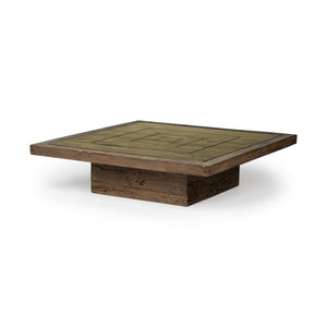 HomeRoots Square Solid Wood Table And Base Coffee Table 376293-HOMEROOTS 376293