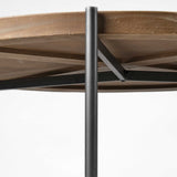 HomeRoots 33" Round Black Wood And Metal Frame Two Tier Coffee Table 376300-HOMEROOTS 376300