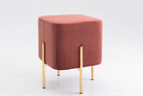 Square Modern Copper Upholstered Ottoman with Gold legs