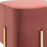 Square Modern Copper Upholstered Ottoman with Gold legs