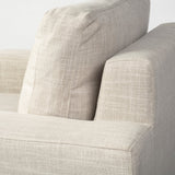 HomeRoots Cream Fabric Wrap Seating  Wide Accent Chair With Wood And Iron Frame 376362-HOMEROOTS 376362