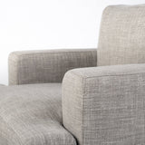 HomeRoots Gray Fabric Wrap Seating  Wide Accent Chair With Wood And Iron Frame 376363-HOMEROOTS 376363