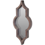 HomeRoots Brown Wood Frame Wall Mirror 376390-HOMEROOTS 376390